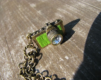Green Camera Doll Necklace for Blythe, Pullip, Dal, Monster High, BJD etc.