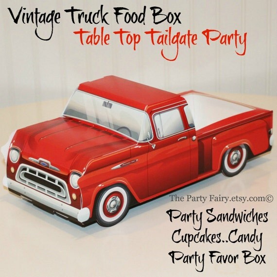 Food Truck Box 5 Red Truck Food Box by ThePartyFairy on Etsy
