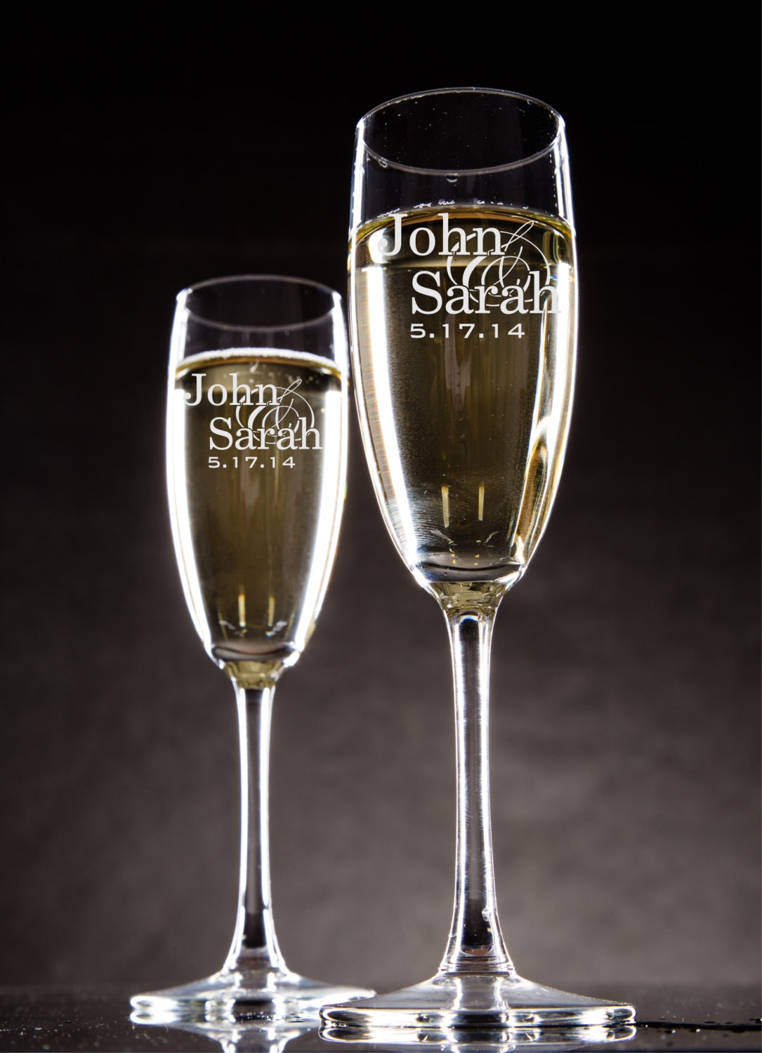 Personalized Champagne Glasses Champagne Flutes Bride and