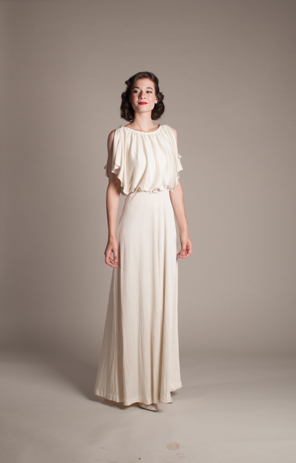 Art Deco Inspired Wedding Dress with Headpiece