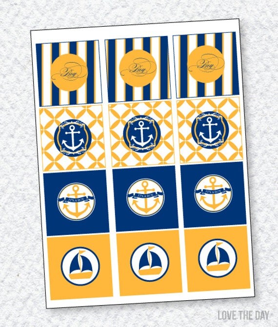 Nautical Baby Shower PRINTABLE Party Tags (INSTANT DOWNLOAD) by Love The Day Il_570xn