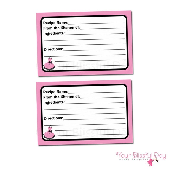 PRINTABLE Kitchen Bridal Shower Recipe Card #808 Il_570xn