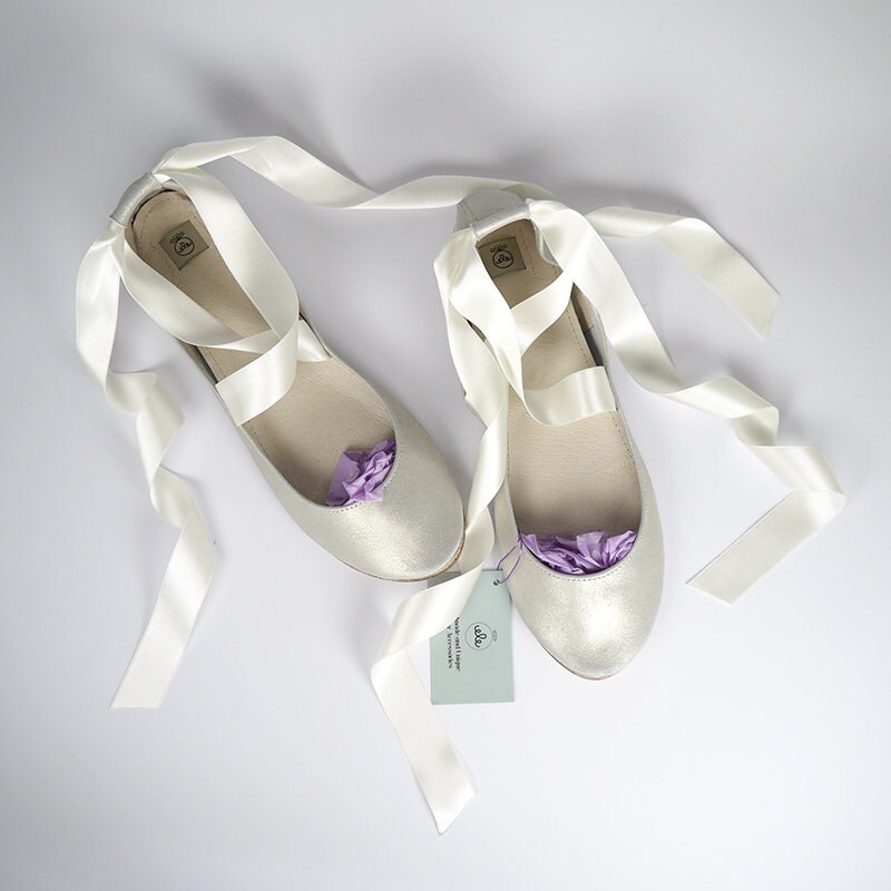 satin ballet shoes with ribbons