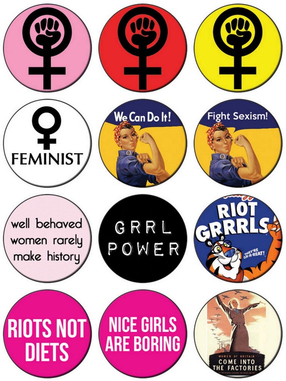 Feminist Button Badge 25mm 1 Inch Feminism Riot Grrl Girl 