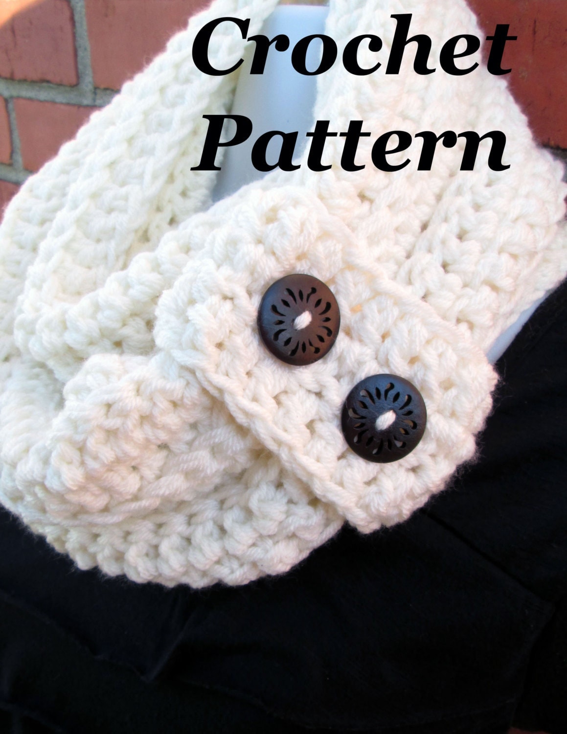CROCHET PATTERN Quick Button Strap Scarf by DSDesignsHandmade
