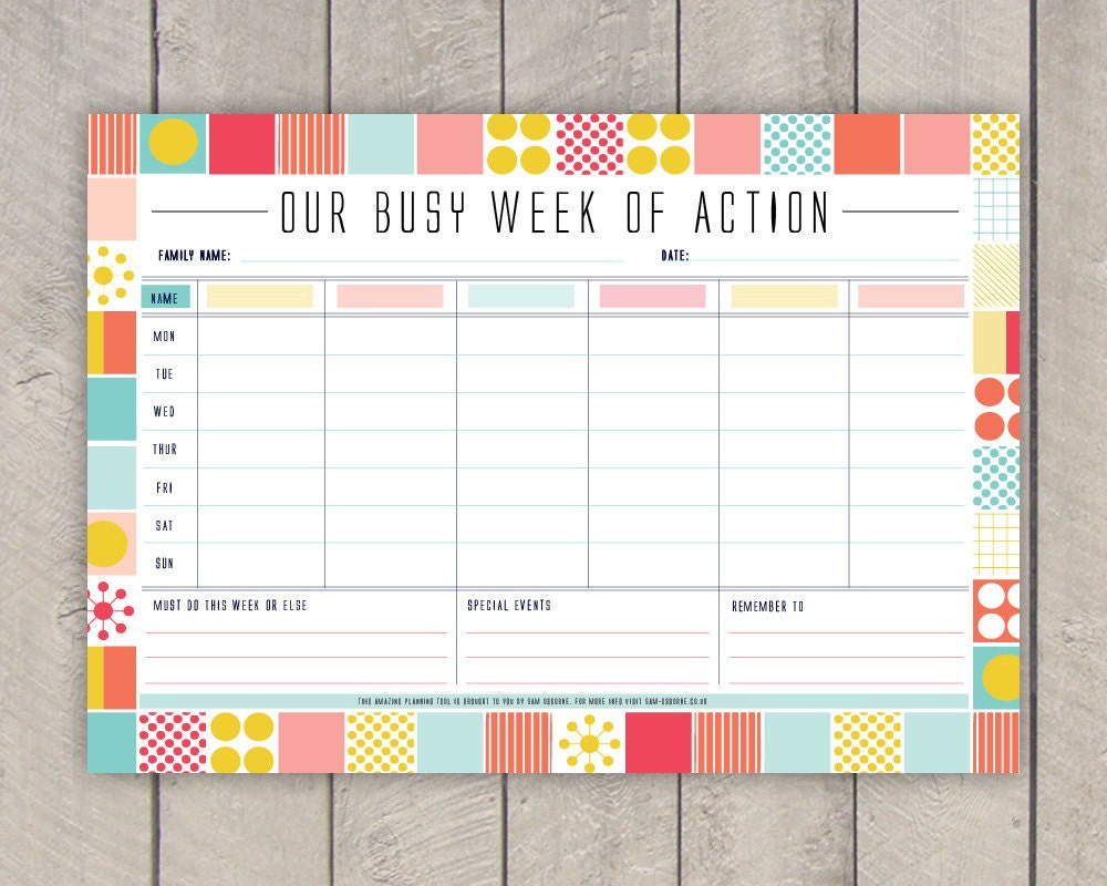 The Best weekly family planner Vargas Blog