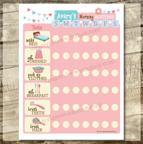 daily schedule girly template pdf