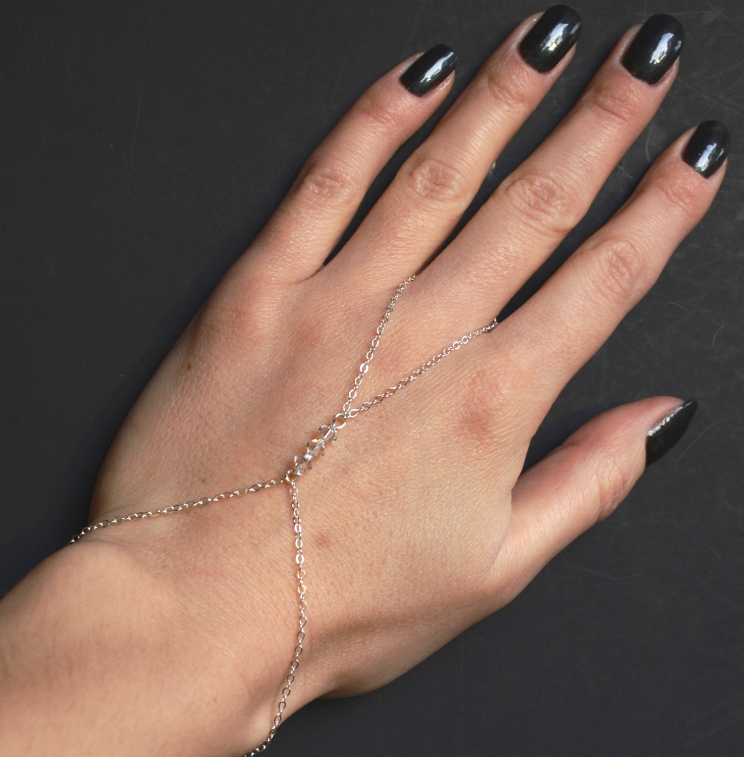 Sterling Silver slave bracelet finger bracelet hand chain