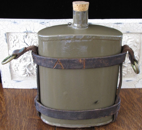 Vintage Military Water Canteen by davincisattic on Etsy