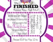 Senior High School Graduation Party Printable Invitation - Trendy Owls, Who's Graduating - Custom, DIY, School Colors, Celebration Il_170x135