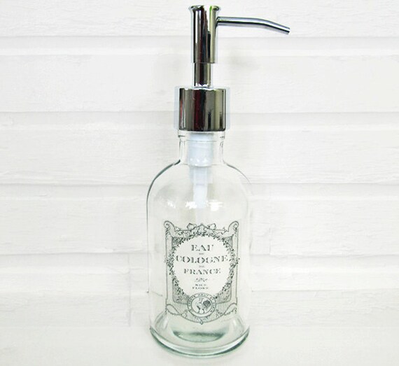 Soap Dispenser Apothecary Bottle Vintage French by lovesoldstuff
