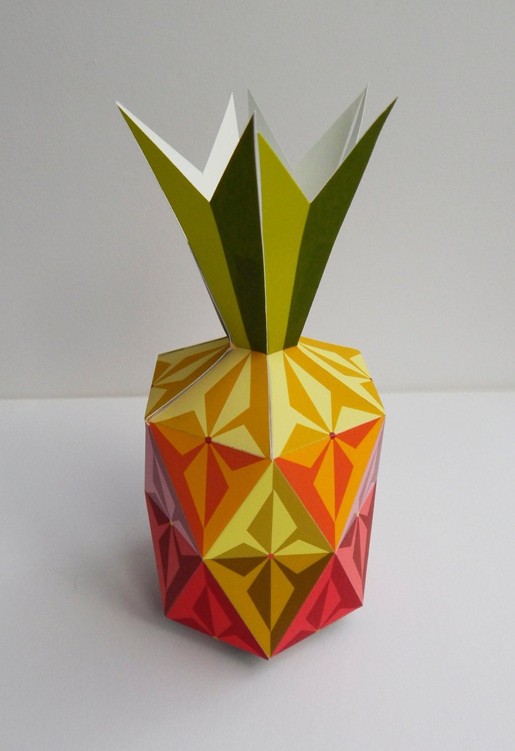 printable paper pineapple paper craft by EllenGiggenbach on Etsy