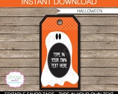 Halloween Favor Tags or Treat Tags - INSTANT DOWNLOAD and EDITABLE template - type your own text in Adobe Reader Il_170x135