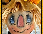 Primitive Scarecrow, Fall Decoration, Cloth Doll, Halloween Scarecrow, LED Candle Holder, Scarecrow, Fall, LED Candle