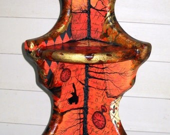 Last Throes of the Autumn Crow Decoupage Corner Shelf