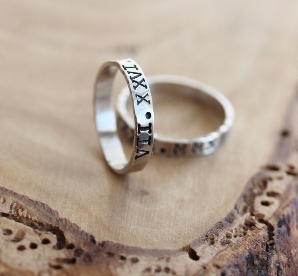 Men's Personalized Skinny Ring Hand by 2sistershandcrafted