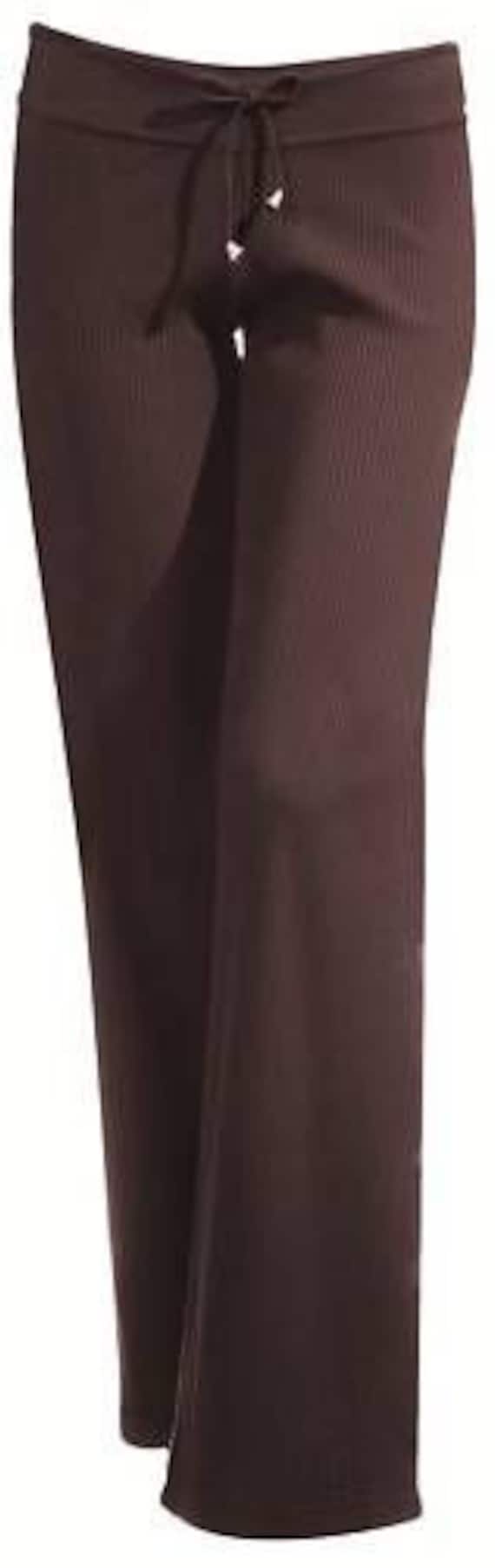 Ladies Soft Stretch Brown Ribbed DRAWSTRING by MyFavoritePants