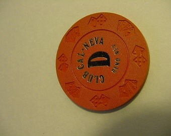 1970'S Obsolete Orange D Roulette Chip -real clay~ Nevada Gaming Collectible Die/Car Mold