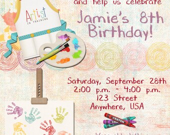 Art Birthday Party Invitation