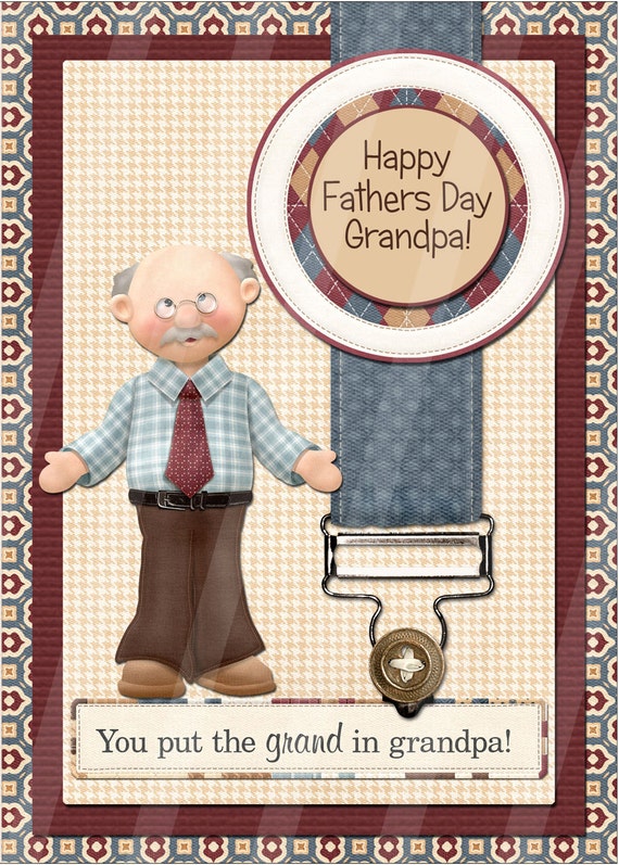 Download Digital Printable Fathers Day Greeting Card for Grandpa