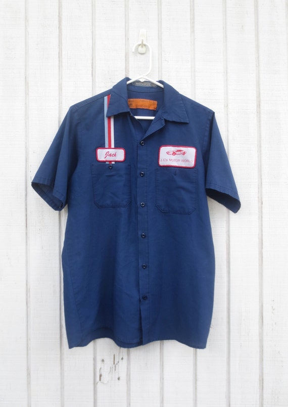 Vintage Gas Station Shirt Mechanic Shirt 70's Men Shirt