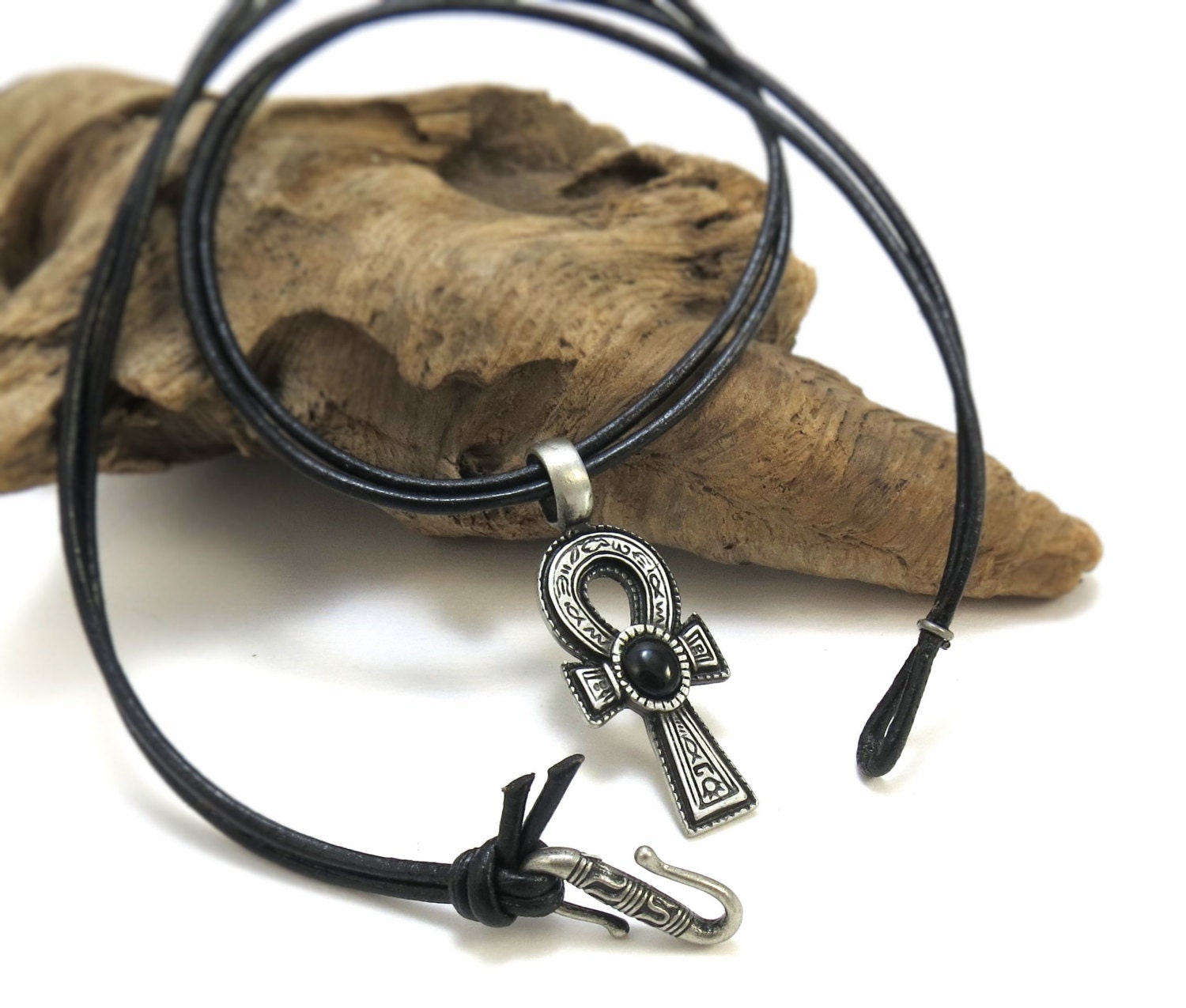 Egyptian Jewelry Ankh Necklace Pewter Ankh Pendant On