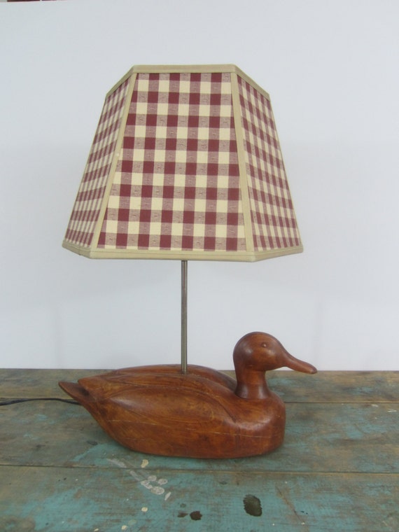 Hand Carved Wooden Duck Table Lamp with Push switch needs a