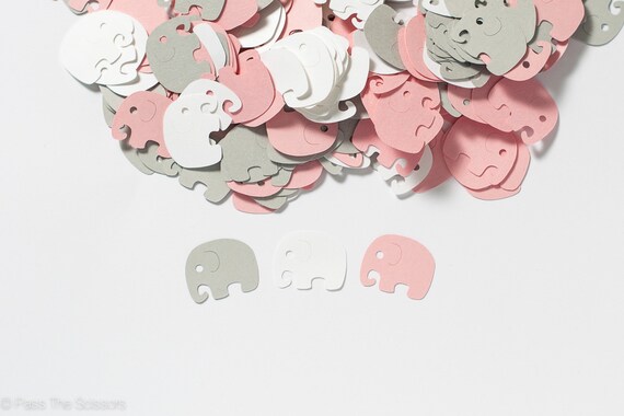 Elephant Shower Decoration - Elephant Confetti - Pink Gray Baby Shower Decor Il_570xn