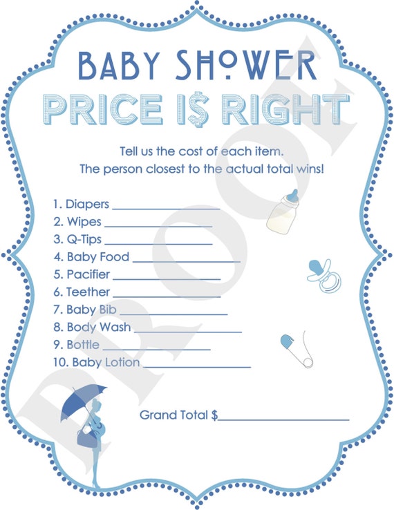 INSTANT DOWNLOAD // Printable Baby Shower Price is Right Game