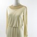 1970s Vintage hippy cream maxi dress with crochet neckline on sleeves boho wedding dress.