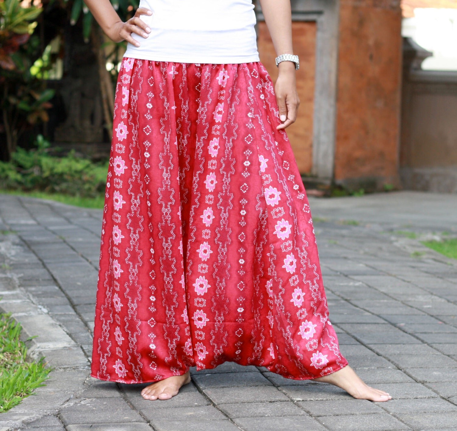 Harem Skirt Pants Long skirt pant ethnic red harem skirt