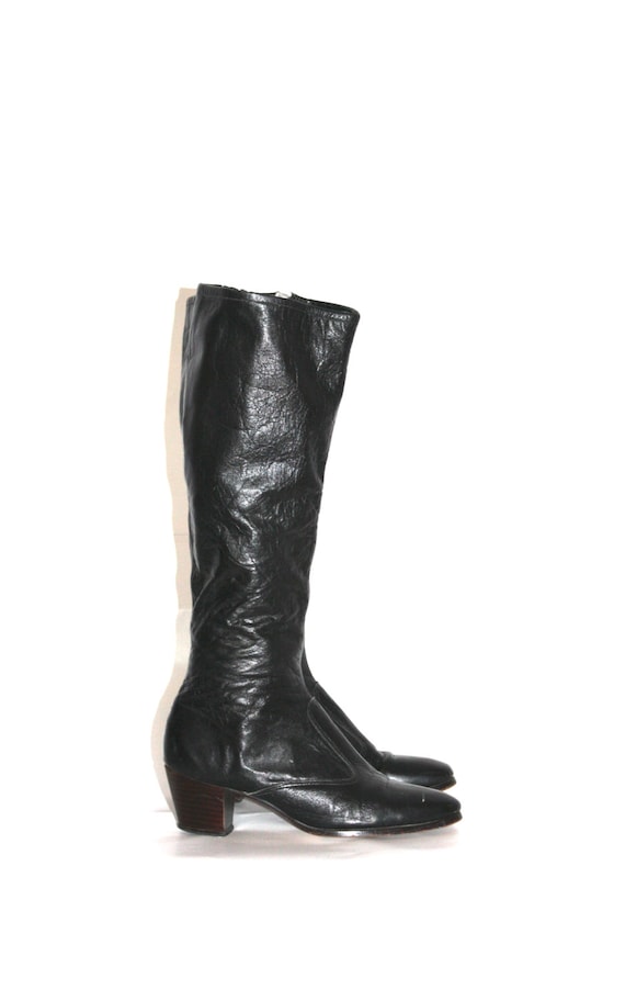 long black leather boots size 6