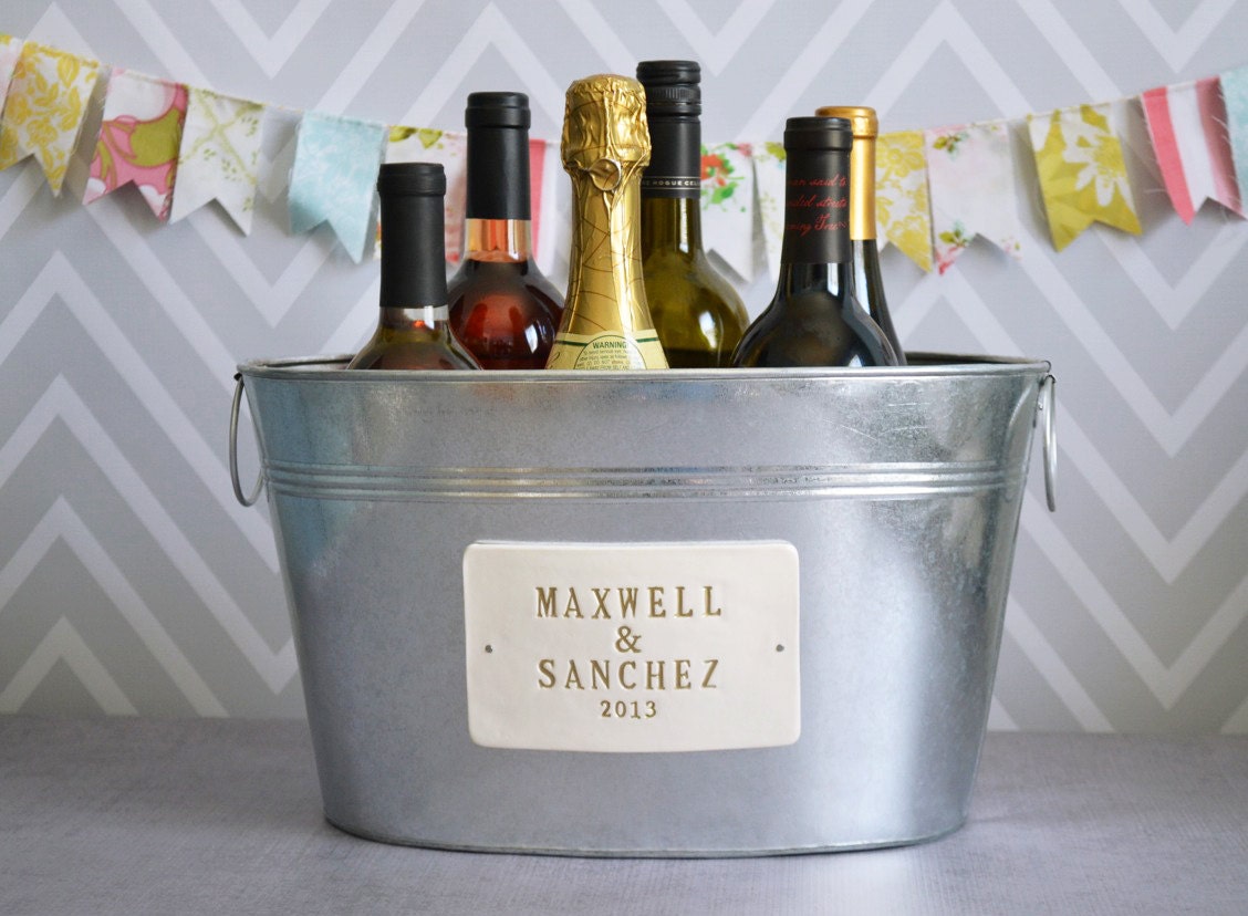 Wedding Gift Personalized Large Beverage Tub with First