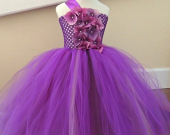Purple pearl flower girl tutu dress by Gurliglam on Etsy