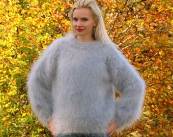 MADE TO ORDER hand knitted mohair sweater in grey by SuperTanya