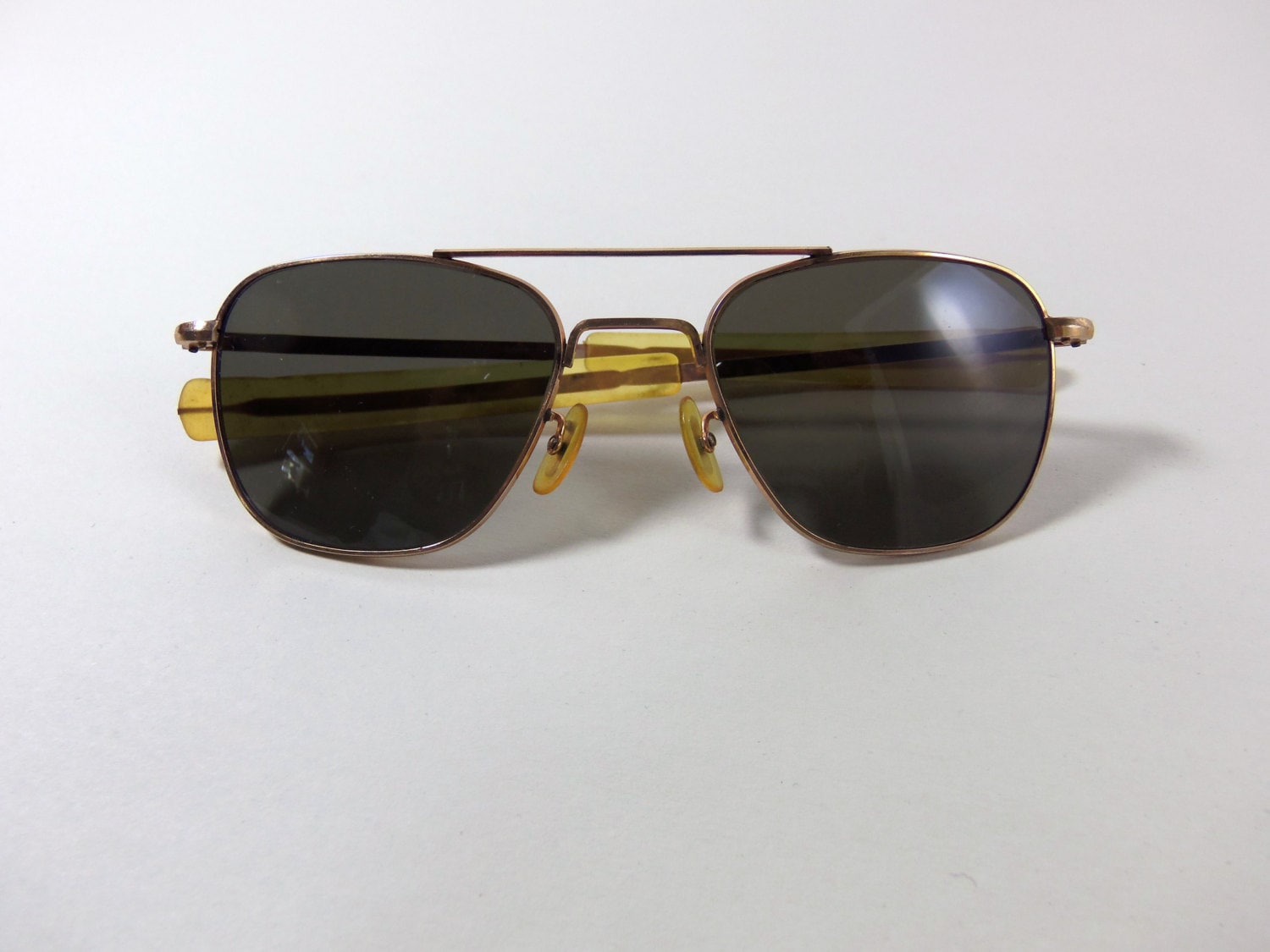 Vintage American Optical Pilot Fg 58 Sunglasses 12k Gold 