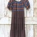 Reserved for Mel- Romantic Rustic Brown Boho Babydoll Dress/ upcycled brown and blue plaid dress/ eco friendly party dress