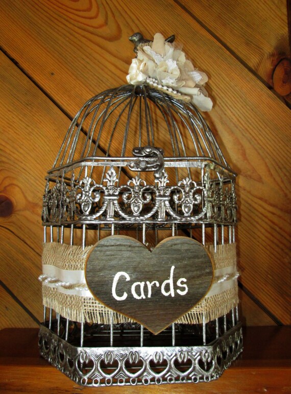 Bird Cage Card Holder Wedding Card Box by MyMontanaHomestead