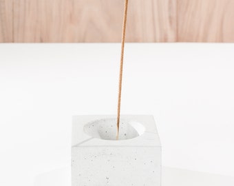 Cubed3 / White Concrete Square Incense Burner/ Incense holder/ Minimalist Home Decor