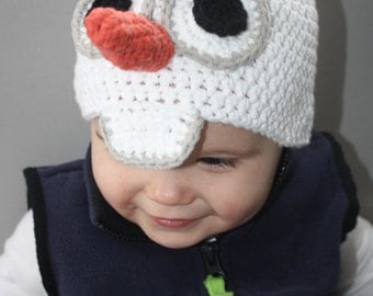 Frozens Olaf Snowman Hat EASY Crochet Pattern - Infant ...