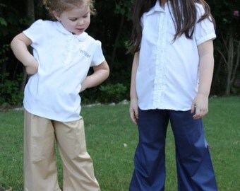 Uniform Navy, Khaki, and Black Ruffle Pants Baby, toddler, and girls ruffle pants sz 12m, 18m, 24m/ 2, 3,4,5,6,7,8, 10, 12