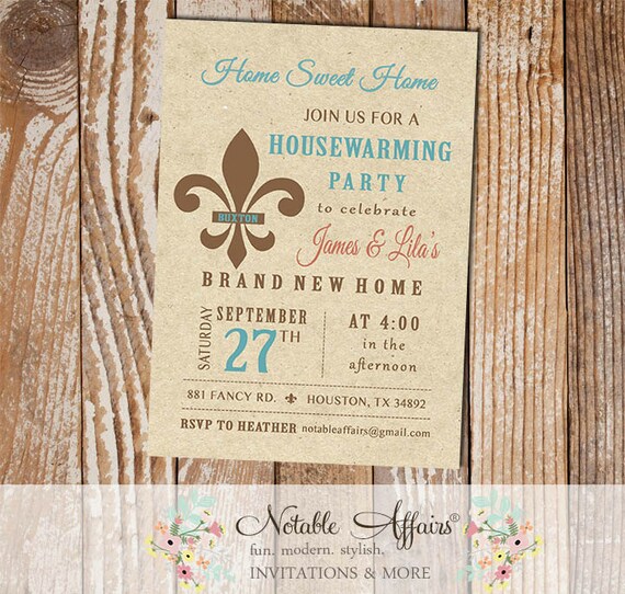 vintage rustic fleur de lis housewarming party by notableaffairs