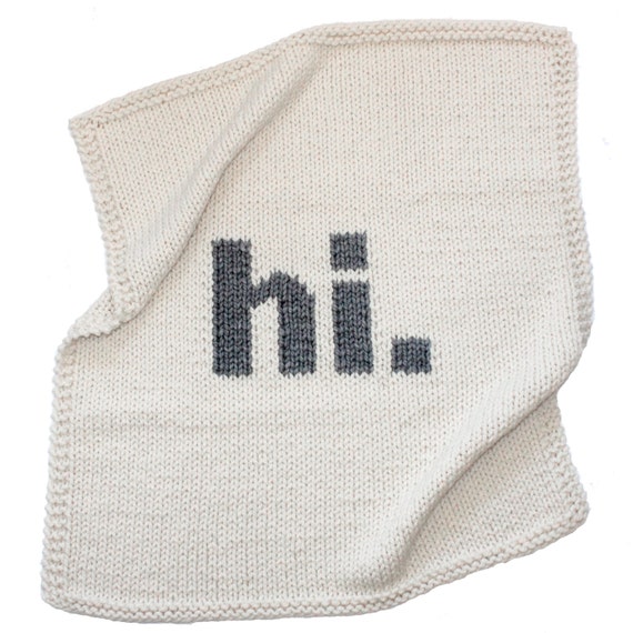 Crib Size hi. Knitted Baby Blanket by YarningMade on Etsy