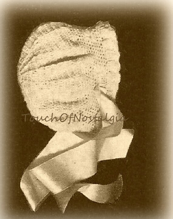 Crochet BONNET Antique Crochet Pattern Edwardian Era