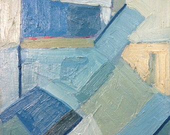 SPECIAL PRICE !!!oil Painting original blue ABSTRACT. 30x30x3 cm, 12"x 12"x1.2" one of a kind on Canvas signed & Ready to Hang.