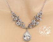 Wedding Necklace Swarovski Crystal Rhinestone Necklace Wedding Jewelry Bridal Necklace Bridal Jewelry Bridesmaid Necklace Mar