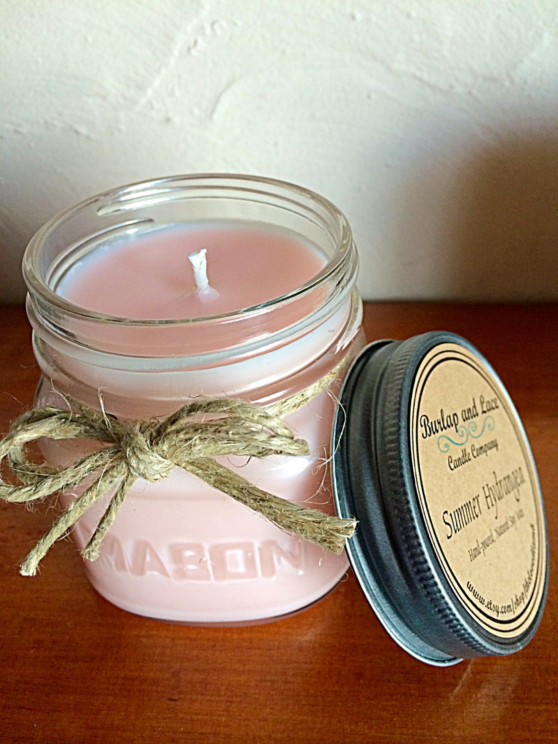 Scented All Natural Soy Wax Candle 8 Oz By BurlapandLaceCandles