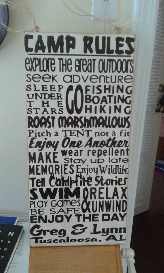 Personalized Camping Rules Sign
