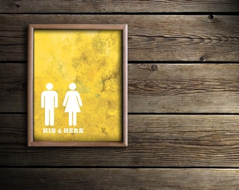 Yellow Bathroom Decor yellow bathroom | etsy Yellow Bathroom Decor yellow bathroom | etsy