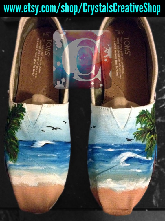 Items similar to Palm Trees Beach Custom Shoes on Etsy